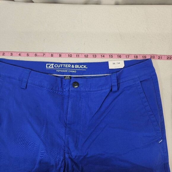 Cutter & Buck Men's 38 x 34 Voyager Classic Fit Stretch Cotton Chinos Blue - Picture 3 of 7